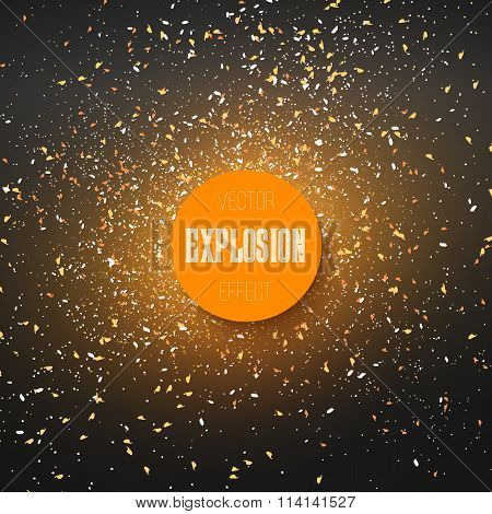 Star Explosion Effect. Nebula on Outer Space Vector Explosion Ef