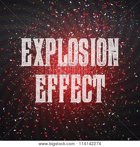 Vector Confetti Explosion Effect on Dark Outer Space Background.