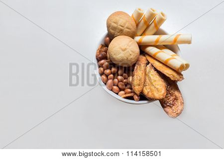 Assorted cookies in a vase