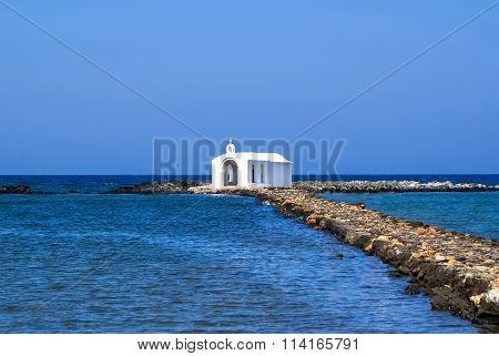 Greece. Crete. Chapel of St. Nicholas in the sea