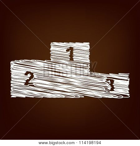 Scrible icon on the brown background
