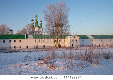 Lodeinoe Pole, Leningrad Oblast, Russia - January, 2016: The Holy Trinity Alexander Svirsky Monaster