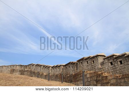 Castle wall in Dongdaemun Seoul South Korea