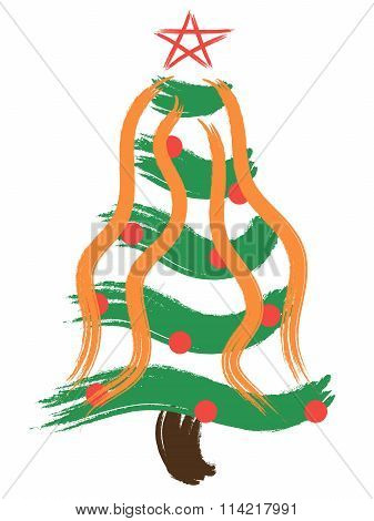 Christmas Tree in Red and Orange