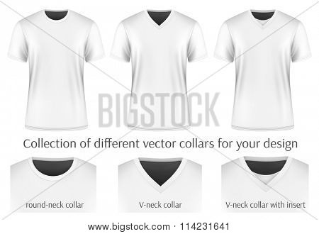 Different collars for your design. Vector illustration. Fully editable handmade mesh.