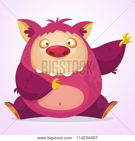 Happy cartoon monster. Vector character