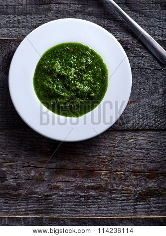 Green and hot herb sauce chimichuri