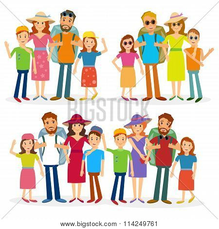 Traveling Family Vector People