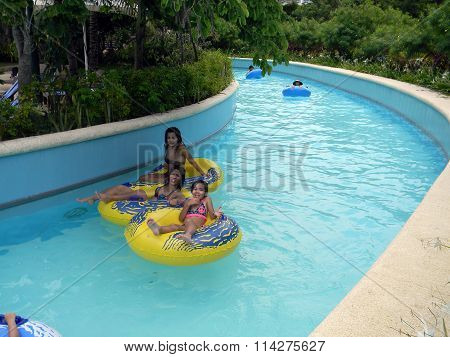 Tube Riding at the Imperial Palace in the Philippines