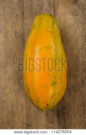 Fresh Cut Juicy Tropical Papaya Mamao Fruit With Seeds At Brazilian