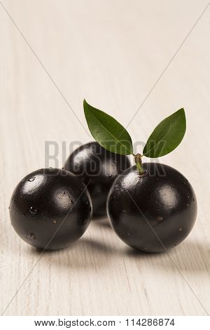Berry Jaboticaba On Wooden Table