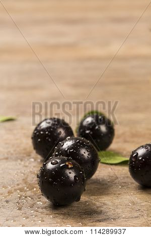 Berry Jaboticaba On Wooden Table