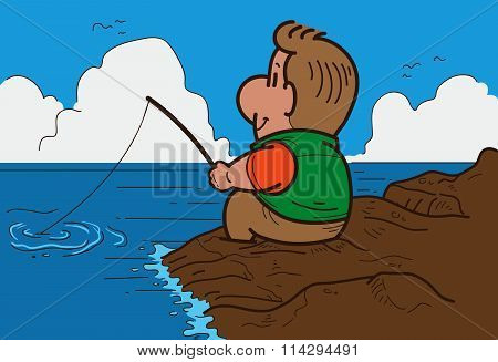 Cartoon fishing