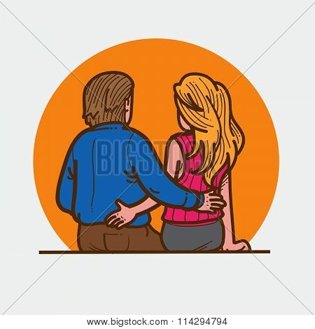 Couple sitting together