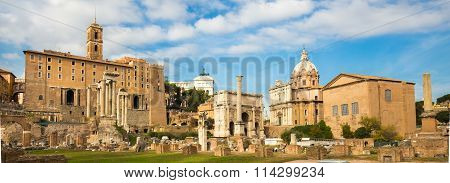 Roman ruins in Rome, Forum.