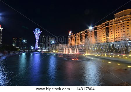 Bayterek Tower In Astana. Symbol Of Kazakhstan