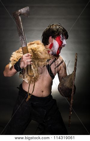 Man With Ax And Shield