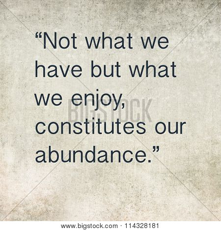 Inspirational quote by ancient Greek philosopher Epicurus on earthy background
