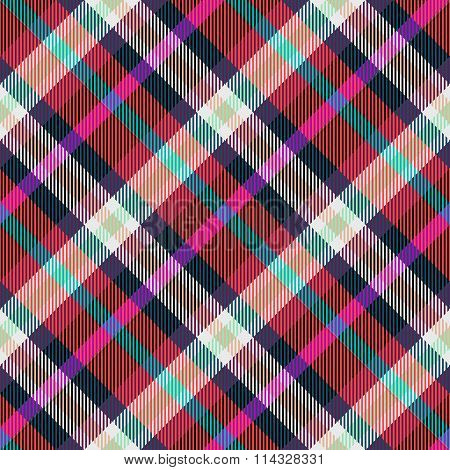 Abstract checked modern seamless oblique pattern with textile texture