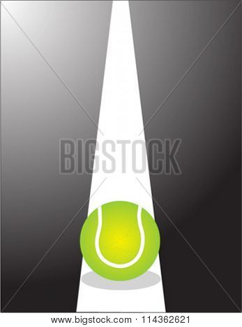 vector illustration of tennis ball on the court