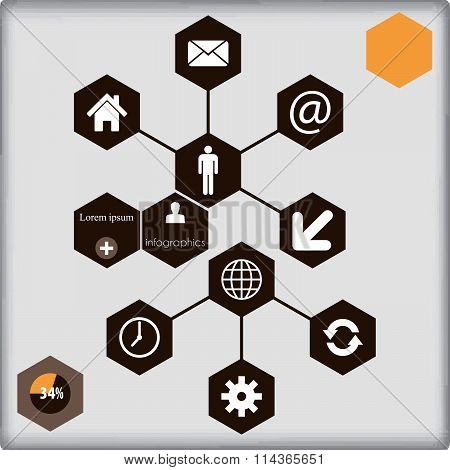 Infographic Template Design - Polygon  Background.