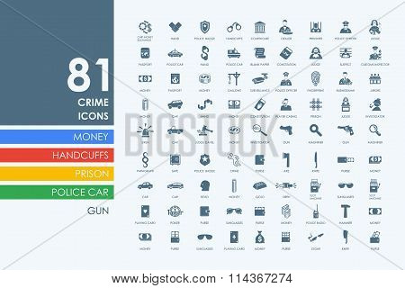 Set of crime icons