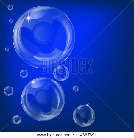 Vector of blue bubbles