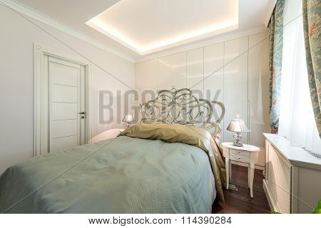 Double Bed In The Apartment Interior