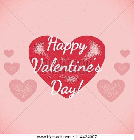 Retro Valentines Day card with shifted colors