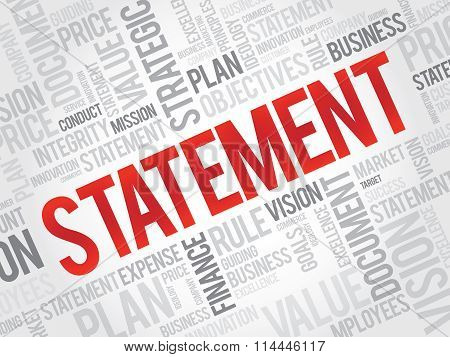 Statement Word Cloud, Business Concept