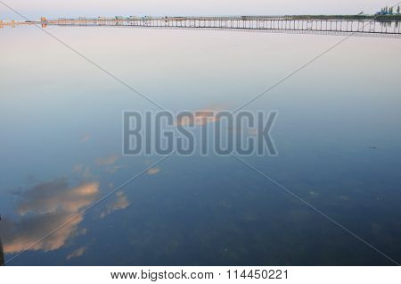reflection of clouds in the estuary
