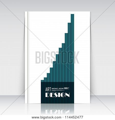 Abstract composition. Turquoise square block. Stripe text frame icon. Line diagram logo, trademark style. Brochure title page. Creative ad construction. Official banner font. Minimalistic modern flyer