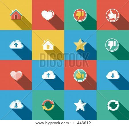 Internet and Web objects flat icons set
