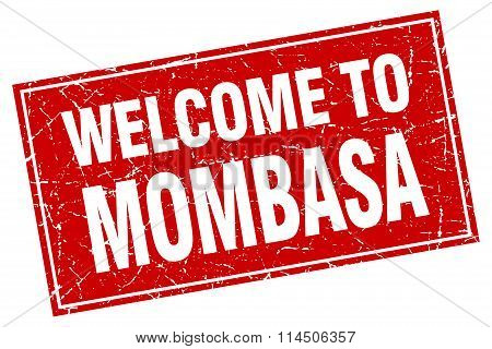 Mombasa Red Square Grunge Welcome To Stamp