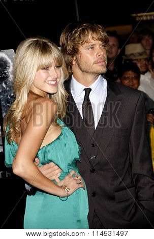 Eric Christian Olsen and Sarah Wright at the Los Angeles Premiere of 