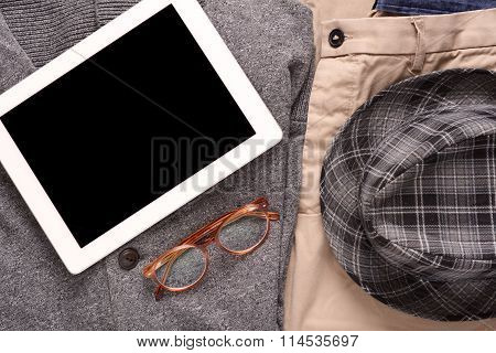 Urban Outfit Of Traveler, Student Or Young Man