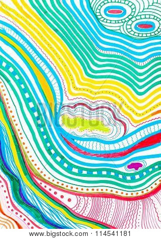 Abstract Geometric Pattern With Natural Landscape