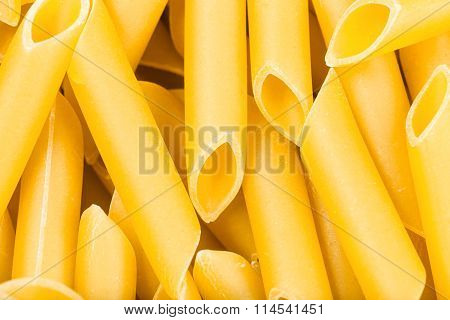 Durum Wheat Semolina Pasta Penne Lisce Close Up