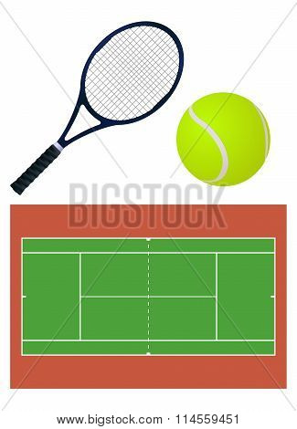 Tennis  Ball, Court, Racket