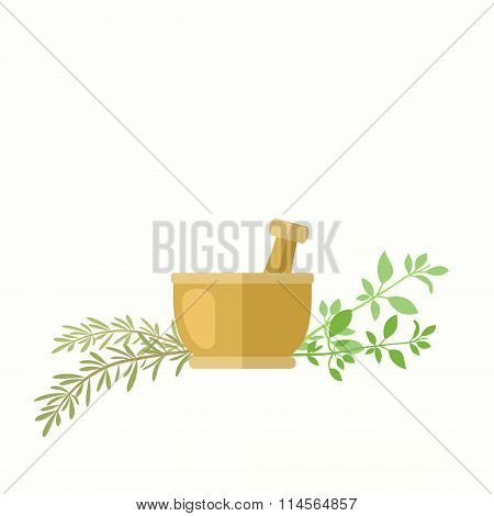 Composition With Rosemary And Basil
