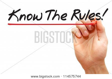 Hand Writing Know The Rules, Business Concept..