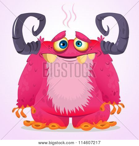 Happy cartoon monster. Vector character