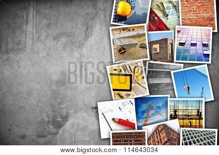 Construction Industry Themed Photo Collage