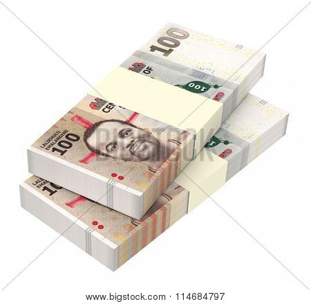 Swazi emalangeni bills isolated on white background. Computer generated 3D photo rendering.