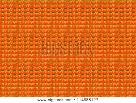 Tribal Aztec Geometrical Pattern On Orange