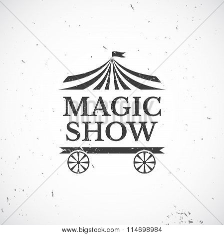 Circus vintage badge, vector illustration