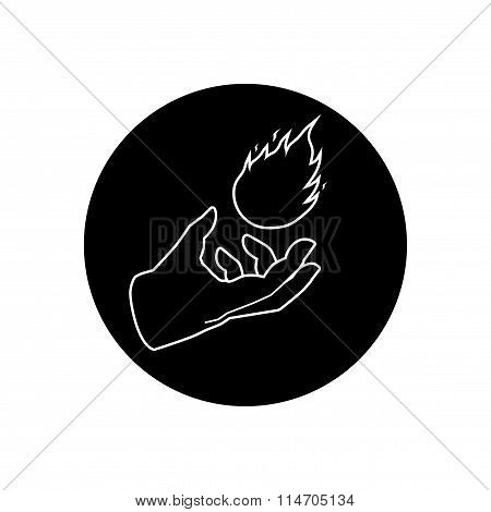 Illustration Of Hand And Fire