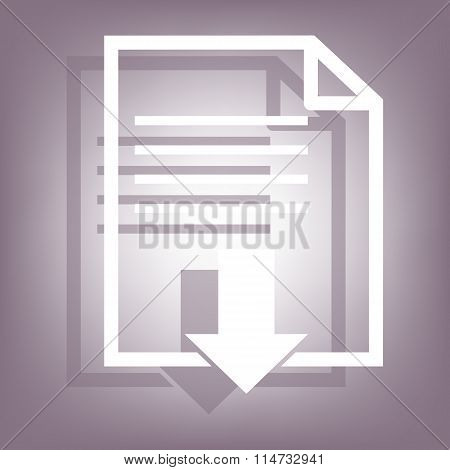 File download icon with shadow