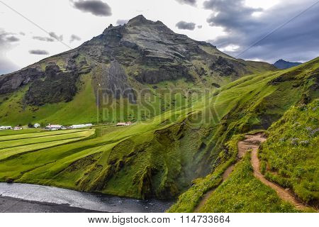 Landscape with green mountains