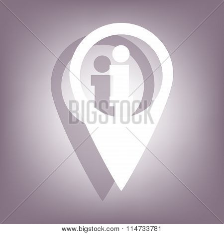 Map pointer icon with shadow